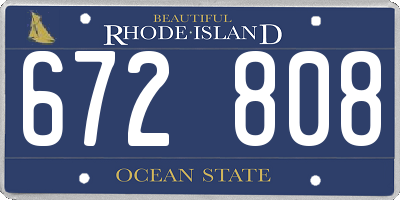 RI license plate 672808