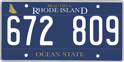 RI license plate 672809
