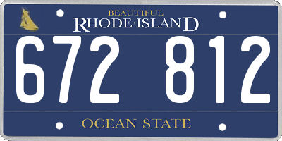 RI license plate 672812