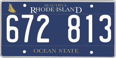 RI license plate 672813