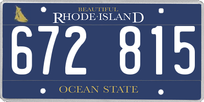 RI license plate 672815