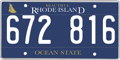 RI license plate 672816