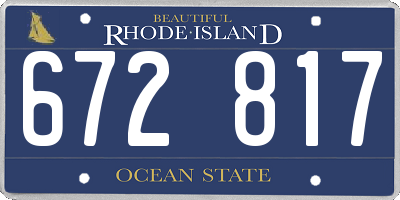 RI license plate 672817