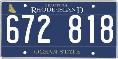 RI license plate 672818