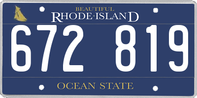 RI license plate 672819