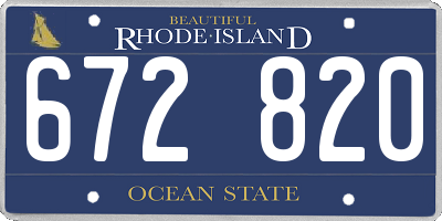 RI license plate 672820