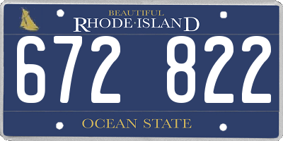 RI license plate 672822