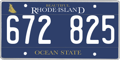 RI license plate 672825