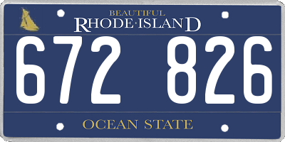 RI license plate 672826