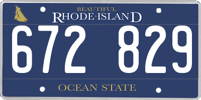 RI license plate 672829