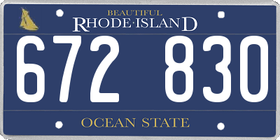 RI license plate 672830