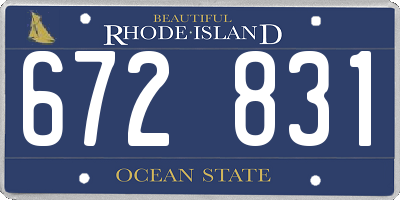 RI license plate 672831