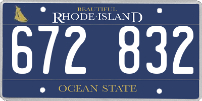 RI license plate 672832