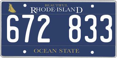 RI license plate 672833