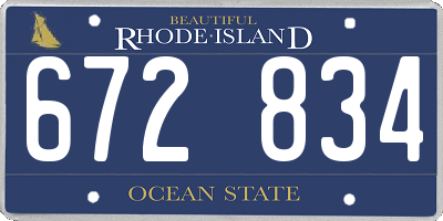 RI license plate 672834