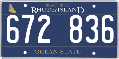 RI license plate 672836