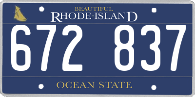 RI license plate 672837