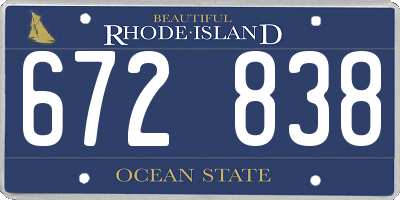 RI license plate 672838