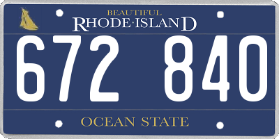 RI license plate 672840