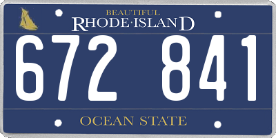 RI license plate 672841