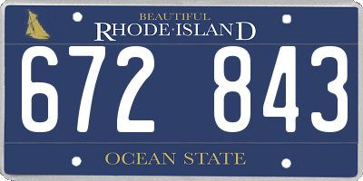 RI license plate 672843