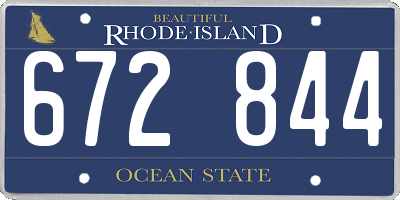 RI license plate 672844