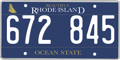 RI license plate 672845