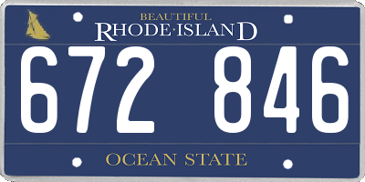 RI license plate 672846