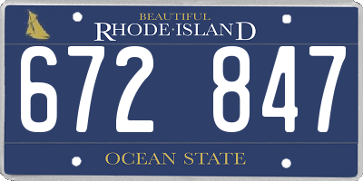 RI license plate 672847