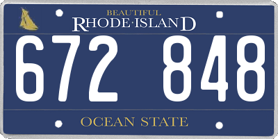 RI license plate 672848