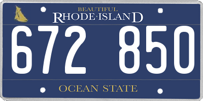 RI license plate 672850