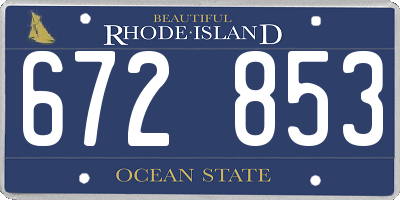 RI license plate 672853