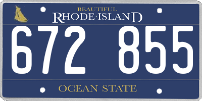 RI license plate 672855