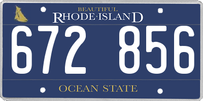 RI license plate 672856
