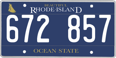 RI license plate 672857