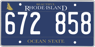 RI license plate 672858