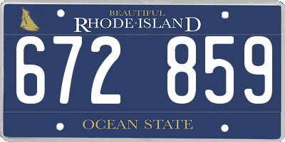 RI license plate 672859