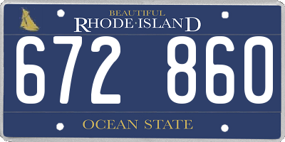 RI license plate 672860