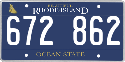 RI license plate 672862