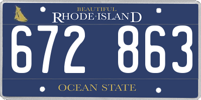 RI license plate 672863