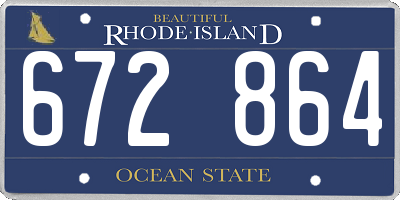 RI license plate 672864