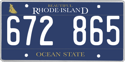 RI license plate 672865