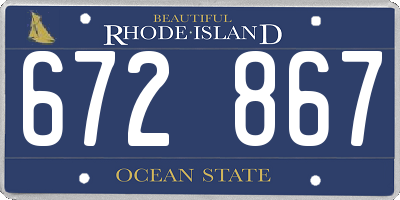 RI license plate 672867