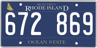 RI license plate 672869