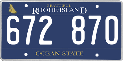 RI license plate 672870