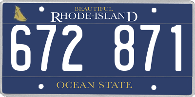 RI license plate 672871