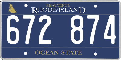 RI license plate 672874