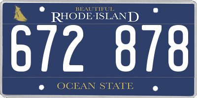 RI license plate 672878