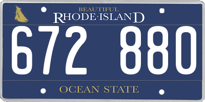 RI license plate 672880