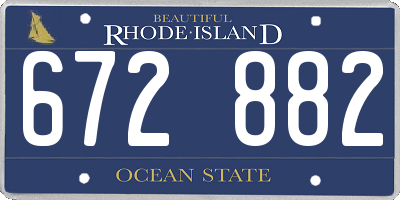 RI license plate 672882